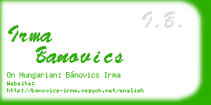 irma banovics business card